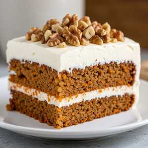 Homemade Carrot Cake With Cream Cheese Walnut Frosting