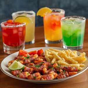 Family Fajita And Bacon-Wrapped Shrimp Meal For 4 With Margaritas