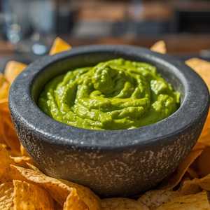 Guacamole and homemade chips