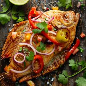Whole Yellowtail Snapper Escabeche