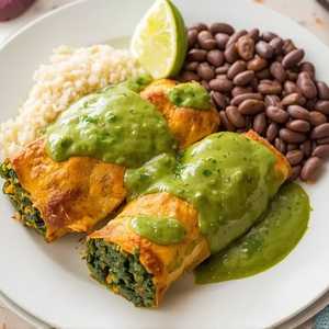 Spinach And White Onion Enchiladas