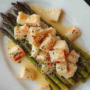 Grilled Asparagus With Lump Crab Meat