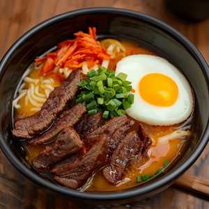 Spicy Beef Brisket + Red Onion Donburi With Egg