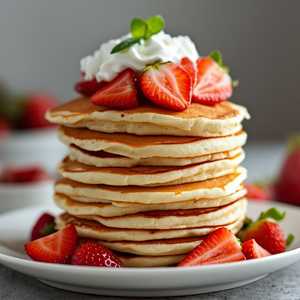 Three Strawberry Pancakes