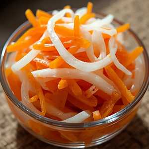 Pickled daikon in sweetened vinegar