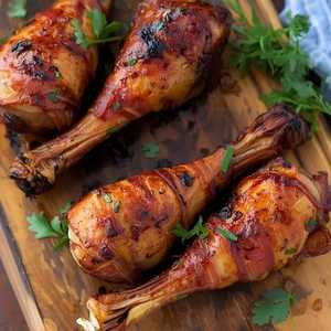 Bacon Wrapped Quail Legs (4)