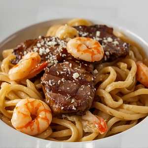 Bistro Steak & Shrimp Alfredo Linguine