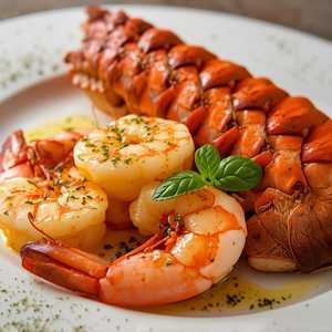 Camarones al Ajillo y Langosta