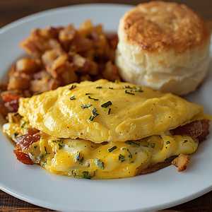 Bacon Or Sausage Omelette