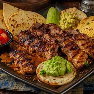 Carne Asada, Adobada or Pollo Asado Plate