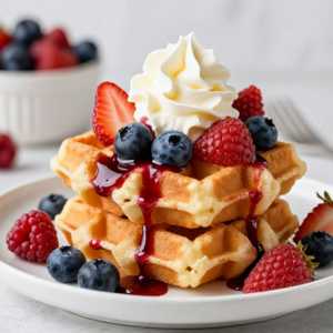 Fresh Strawberry Waffles - Double