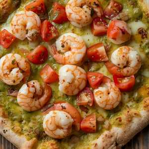 Shrimp & Pesto Pizza
