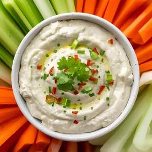 Sour Cream & Leek Dip, Seasonal Crudités
