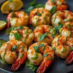 Charred Head-On Tiger Prawn