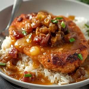 Onion Pork Chop on Rice