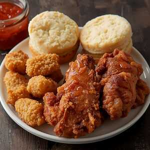 Half chicken & two biscuits