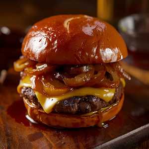 Marcel Reserve Burger, dry aged, onions, jus