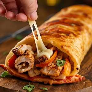 Grilled Chicken, Roasted Red Peppers and Smoked Mozzarella Roll