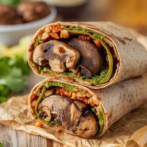 Mushroom Asada Burrito