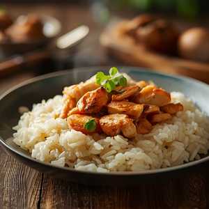 Diced Chicken Salty Fish Fried Rice