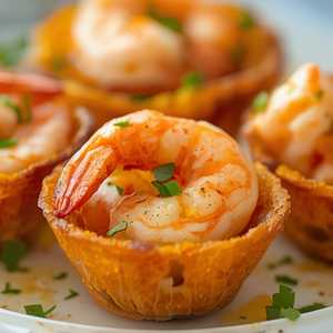 Camarones con Salsa de Ajo (Tostones Rellenos option)
