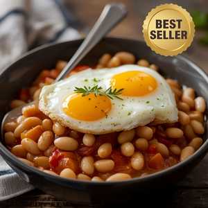 White Beans (Fassolia) w/ Eggs