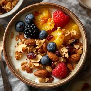 Housemade Granola, Nancy’s Organic Honey Yogurt, Seasonal Fruit