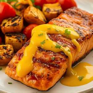 Fire-Grilled Salmon (Mango Glaze)