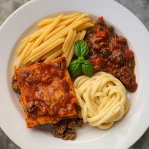 Beef Lasagna, Penne, Fettuccine alfredo