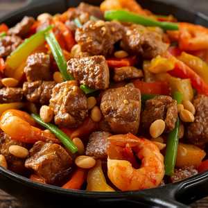 KUNGPAO TRIO / Beef, Chicken & Shrimp