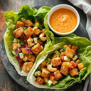 Vegan Tofu Lettuce Wraps