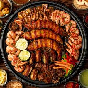 Family Fajita And Bacon Wrapped Shrimp Meal For 4