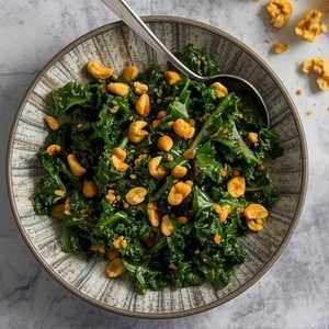 Emerald Kale Salad with Roasted Peanut Vinaigrette