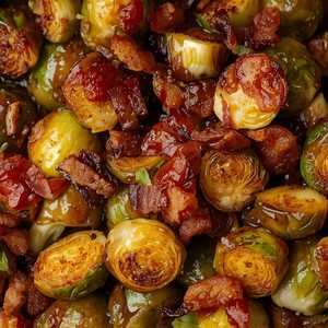 Soy-Glazed Brussels Sprouts with Bacon