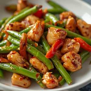 Sauteed Chicken w/Green Beanin xo Sauce