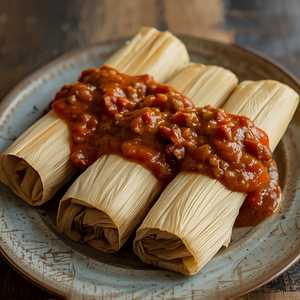 Tamales (3) In the Shuck, with Chili