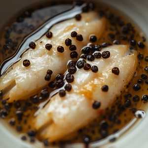 Ice fish simmered w/ sansho pepper