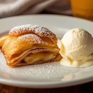 Apple Strudel With Ice Cream