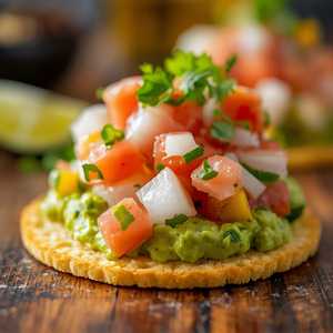 Tostada de Ceviche de Camaron ·o· de Pescado