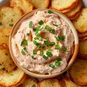 smoked trout spread, summer herbs, old bay potato crisps