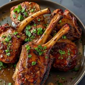 Mint Gremolata and Honey Crusted Double Cut Lamb Rib Chops