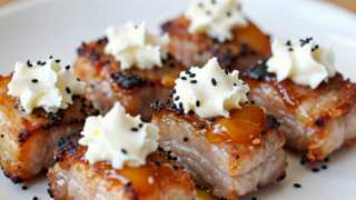 Crispy Pork Belly & Peaches