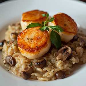 Scallops Wild Mushroom Rissoto