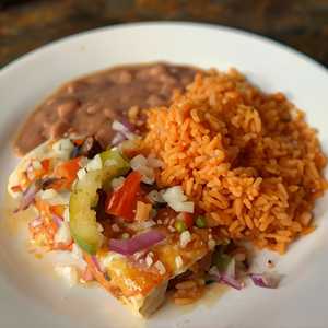 1 Veggie Enchilada, Rice & Beans
