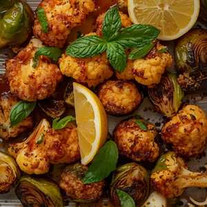 Roman Fried Cauliflower & Brussels With Barrel Aged Fish Sauce, Mint & Meyer Lemon