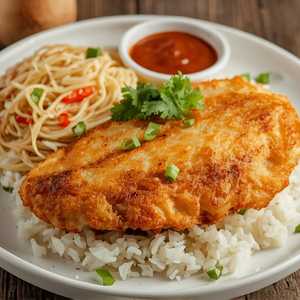 Fish Cutlet w/Spaghetti or Rice