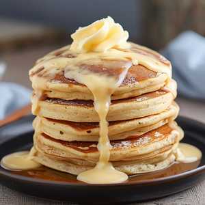 Stack of Cinnamon Roll Pancakes