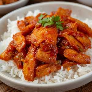 Stir fried pork belly and Kimchi