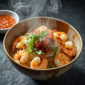 Steamed Shrimp with Woonsen Glass Noodles