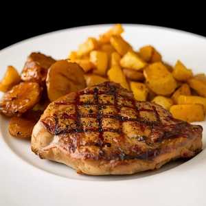 Chicken Steak with Maduros & Potatoes